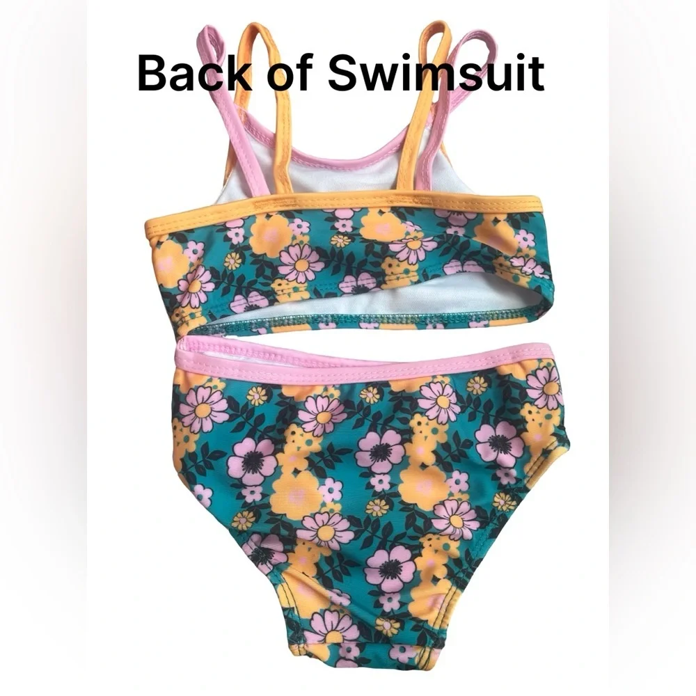 Liberty Valor Girl’s Floral Bikini Set - Yellow and Purple. Size: 2T. NWT - Picture 2 of 4